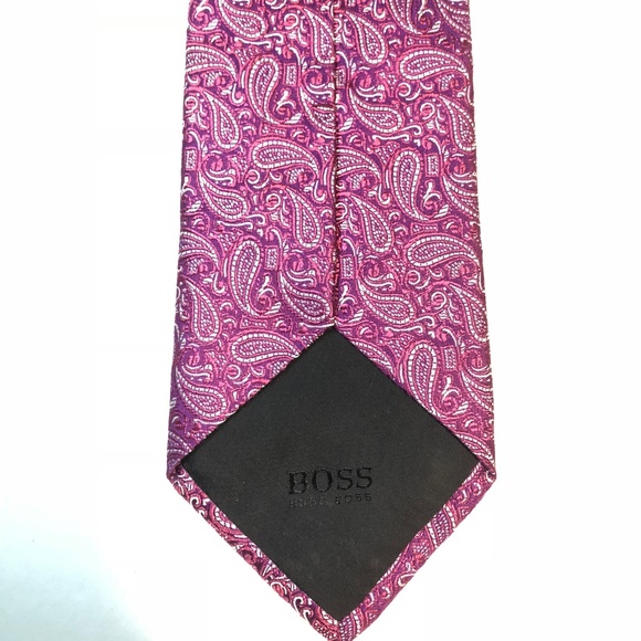 Hugo Boss Purple Paisley Classic Tie - Picture 4 of 6